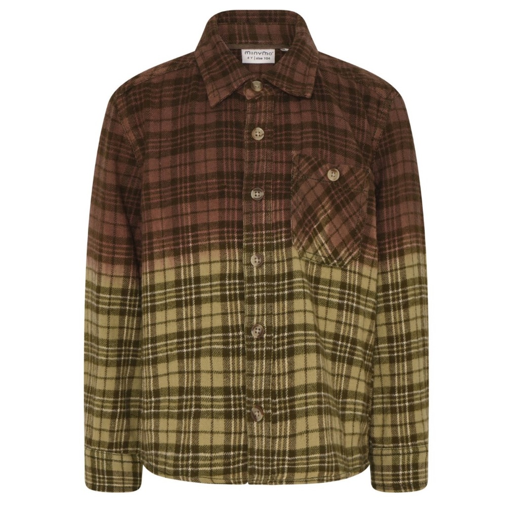 NEW MinyMo | Plaid Ombré Button-Up Shirt | 3 yrs